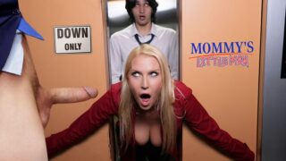 MommysLittleMan Milf porn video Vanessa Cage Stuck and Double Teamed in the Elevator